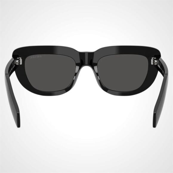 New PRADA Sunglasses Black Rectangle Cat Eye Grey Lens Women\'s main image 4